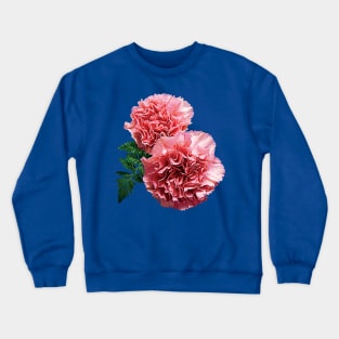 Carnations - Two Pink Carnations and Fern Crewneck Sweatshirt